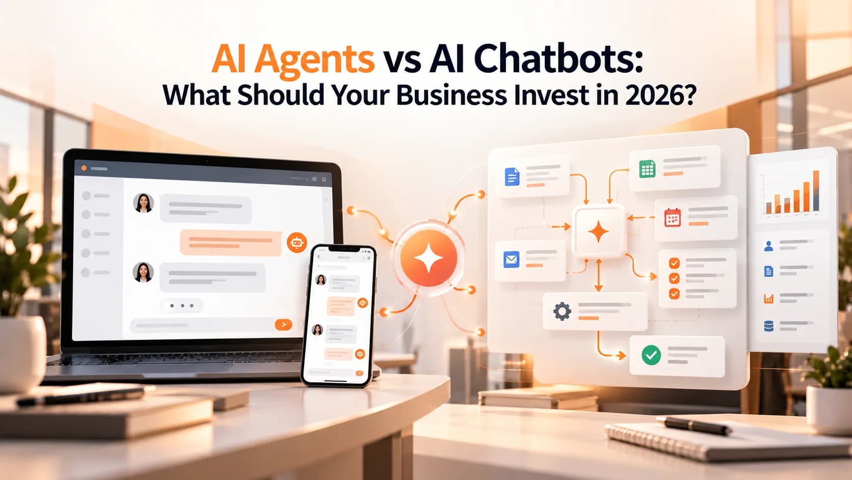 AI Agents vs AI Chatbots: Business Investment in 2026